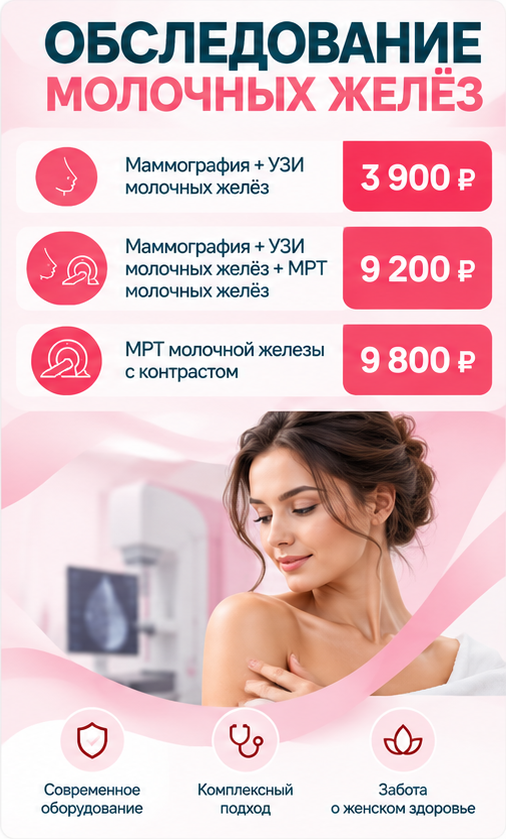 Обследование молочных желёз по специальным ценам