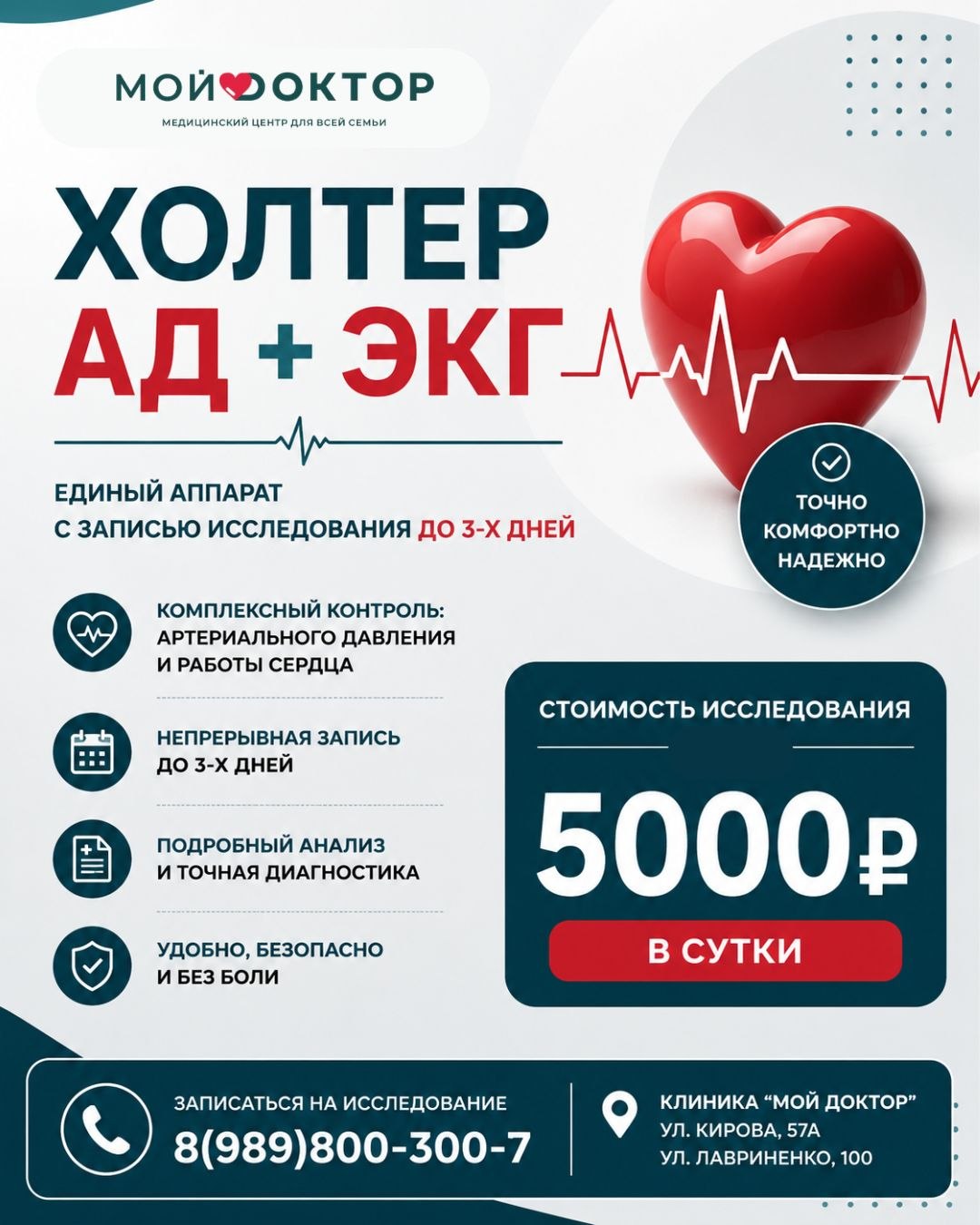 ДВОЙНОЙ ХОЛТЕР АД+ЭКГ: ОДНОВРЕМЕННЫЙ МОНИТОРИНГ